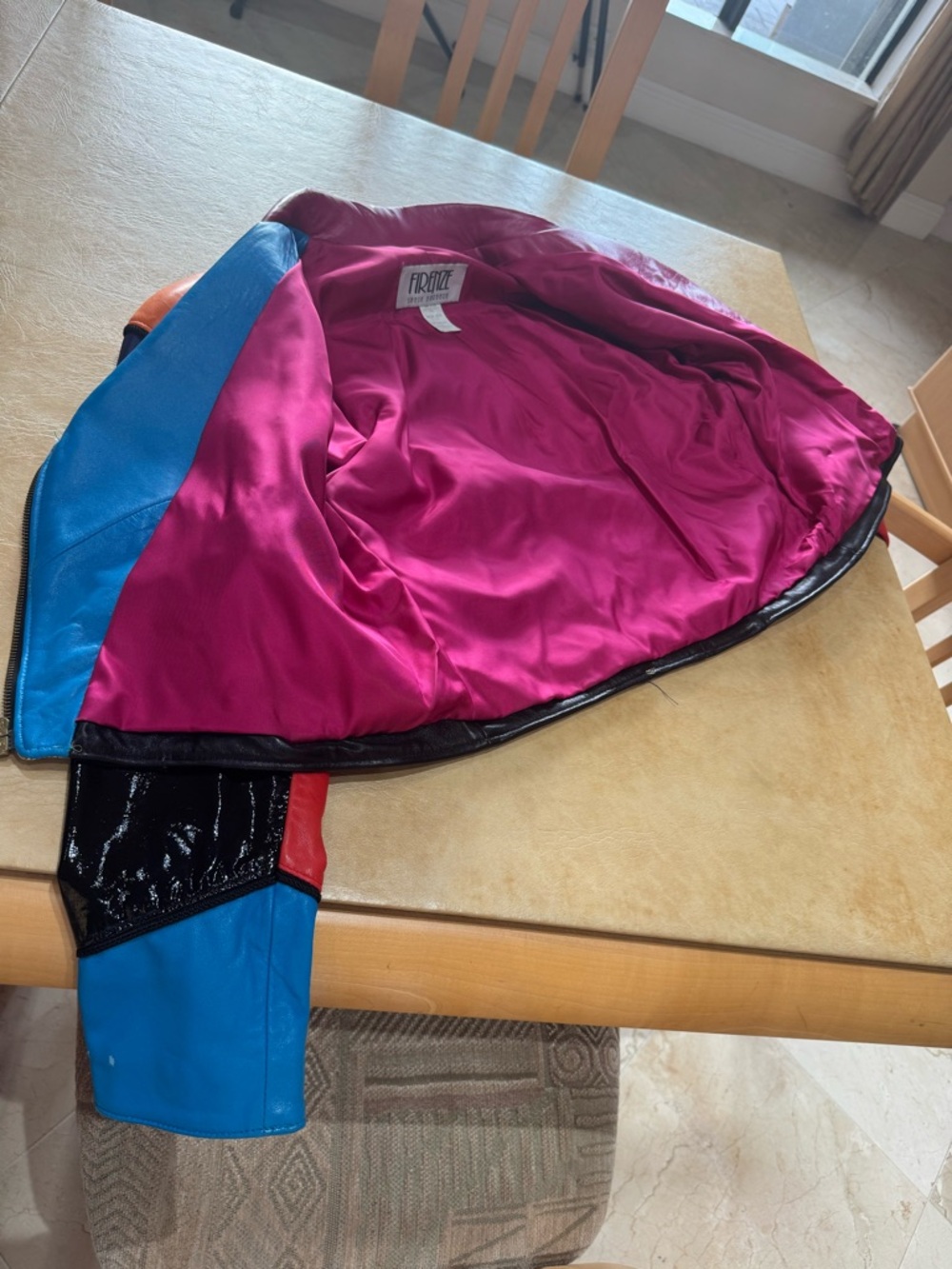 MADE in USA,FIRENZE SANTA BARBARA’s LINED,RICH Patchwork LAMBSKIN LEATHER JKT, S - Picture 4 of 7